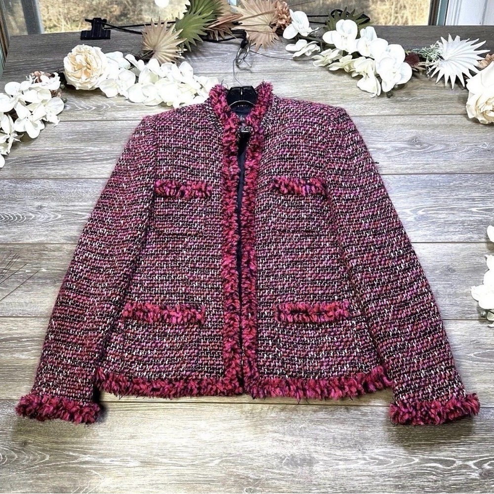 Rafaella Women's Tweed Blazer - Pink and Black